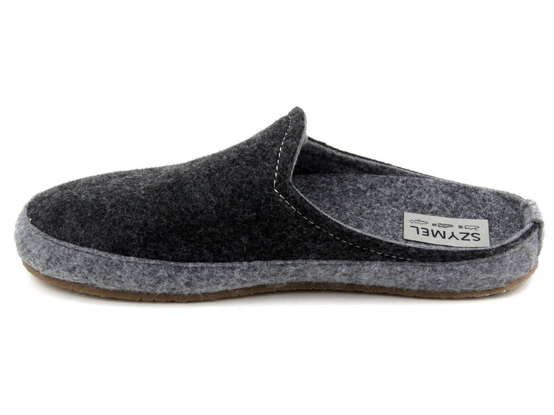 Filcowe kapcie męskie na jesień i zimę - SZYMEL 7500, grafitowe