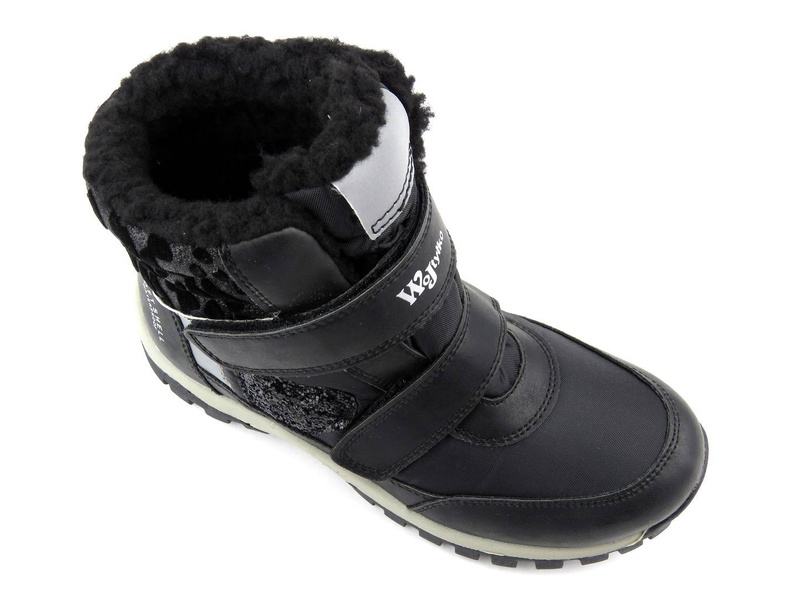 Śniegowce dziecięce SOFTSHELL - WOJTYŁKO 21038, czarne