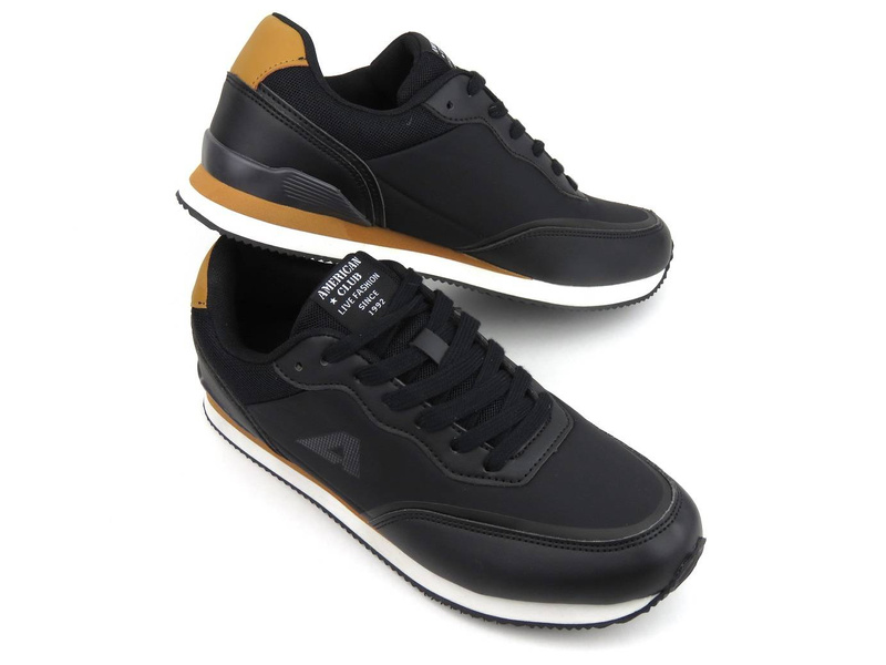 Sportowe obuwie, sneakersy męskie AMERICAN CLUB FH 22/22, czarne