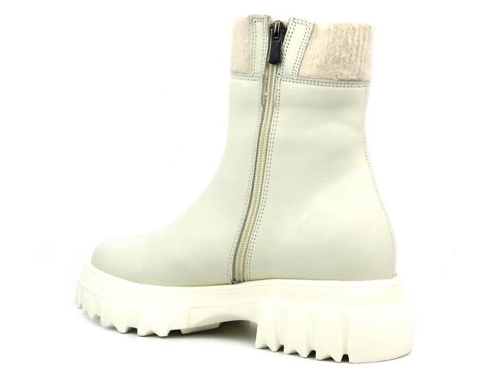 Botki, trzewiki damskie lakierowane - VENEZIA 3629, kremowe