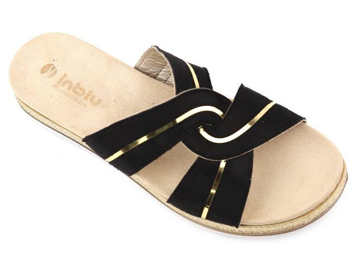 Klapki damskie na lato, wakacje - INBLU SA-43, czarne