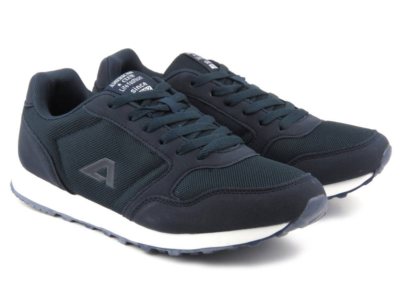 Sneakersy męskie sznurowane - AMERICAN CLUB WT135/23, granatowe