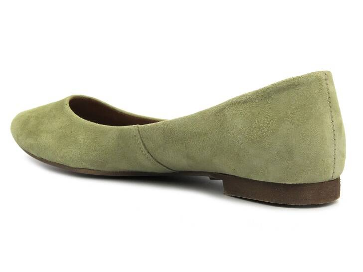 Skórzane baleriny polskiego producenta - MACIEJKA 4100S-24, oliwkowe 