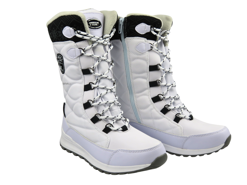 Damskie śniegowce AMERICAN CLUB SN88, białe