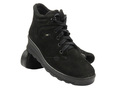 Lekkie, wygodne botki damskie polskiej marki HELIOS Komfort 503, czarne