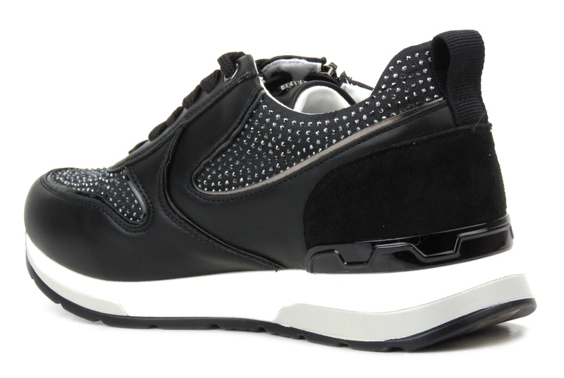 Sneakersy damskie z kryształkami- INBLU IN-323, czarne