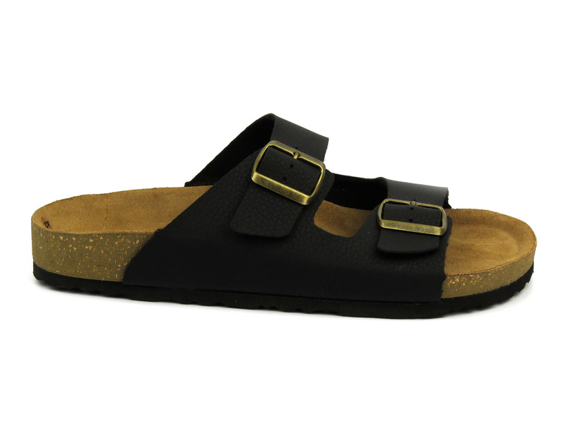 Klapki męskie z klamrami- INBLU Ricibi, czarne