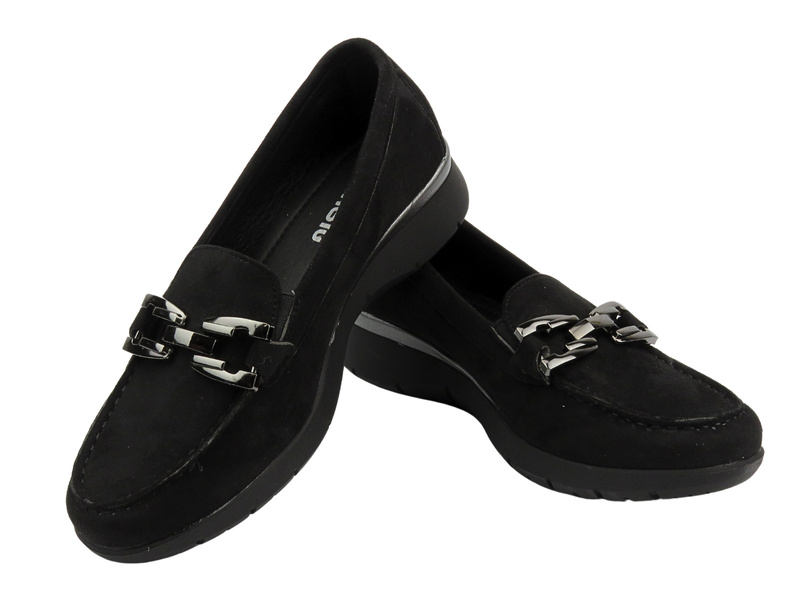 Półbuty, mokasyny damskie czarne Inblu IC-20