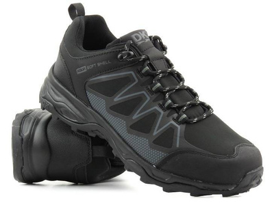Buty trekkingowe męskie przed kostkę - DK Soft Shell 1068, czarne