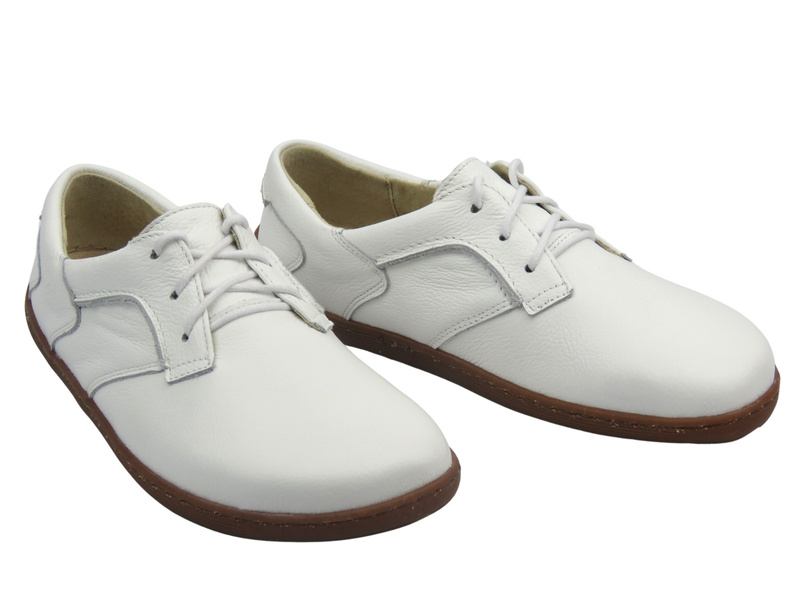 BareFoot skórzane minimalistyczne buty damskie biały Helios Komfort 715-2B 