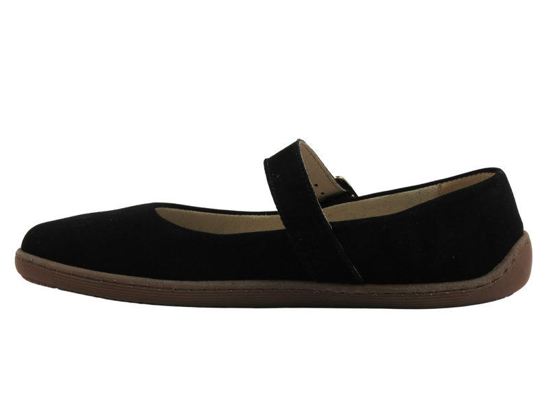 Barefoot skórzane minimalistyczne półbuty damskie czarne Nika Komfort 1445
