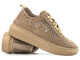 Koronkowe półbuty damskie - Artiker 50C1118, brązowe