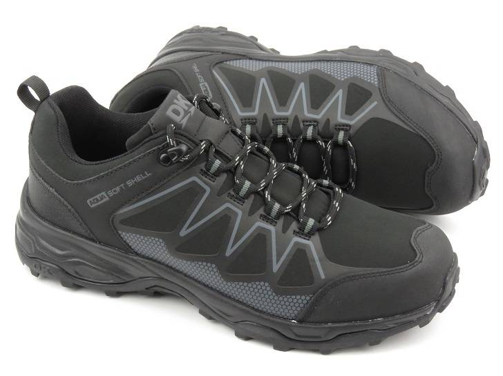 Buty trekkingowe męskie przed kostkę - DK Soft Shell 1068, czarne