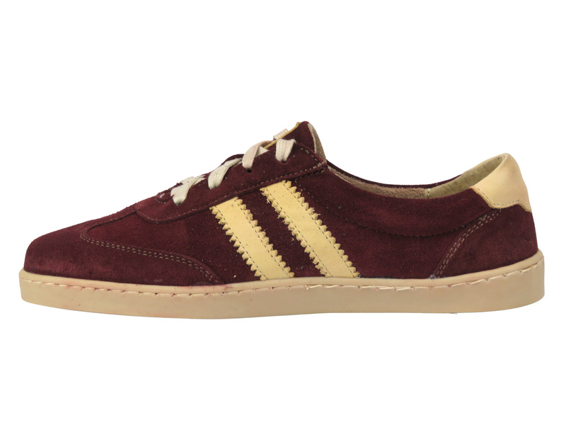 Damskie buty barefoot z naturalnej skóry Helios Komfort 469, c. wiśnia