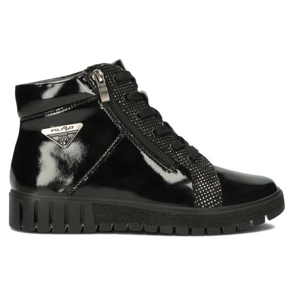 Skórzane botki damskie - Filippo DBT4705/23, czarne