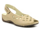 Skórzane sandały damskie z wycięciami - HELIOS Komfort 4027, jasny beż 2