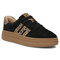 Skórzane sneakersy damskie czarne z panterką Filippo DP7114/25