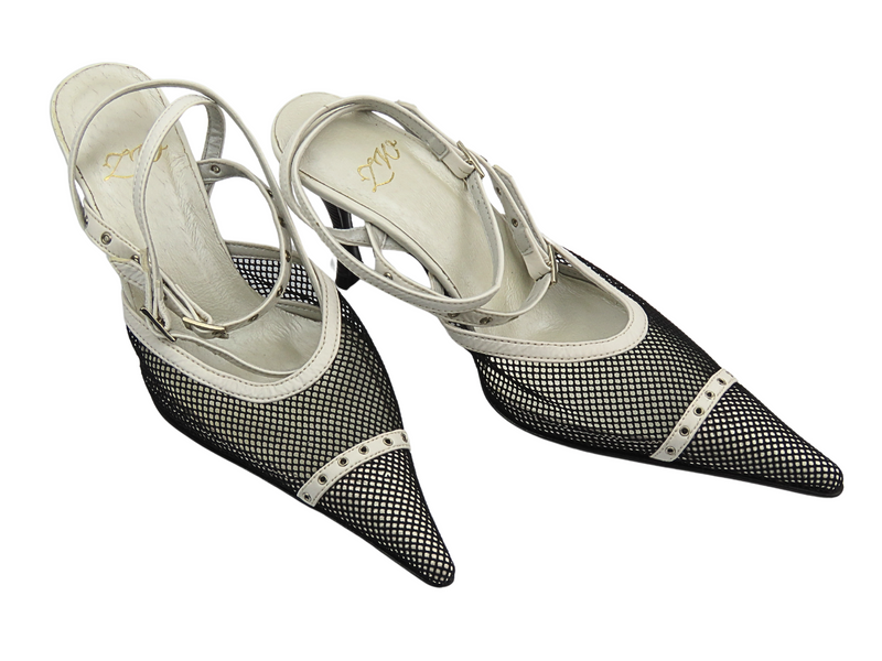 Skórzane czółenka damskie na szpilce - Zygmunt 290 białe