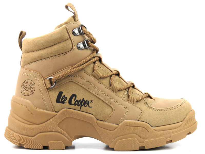 Trapery, śniegowce damskie sportowe - LEE COOPER 22-31-1442L, brązowe