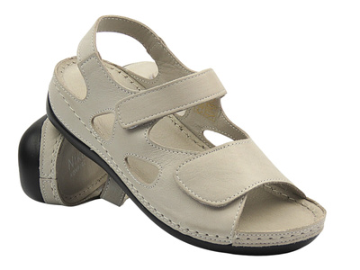 Skórzane sandały damskie Nika Komfort H-158/36 jasny szary