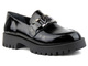 Lakierowane lordsy damskie na traperowej podeszwie - VENEZIA 0010276R658, czarne