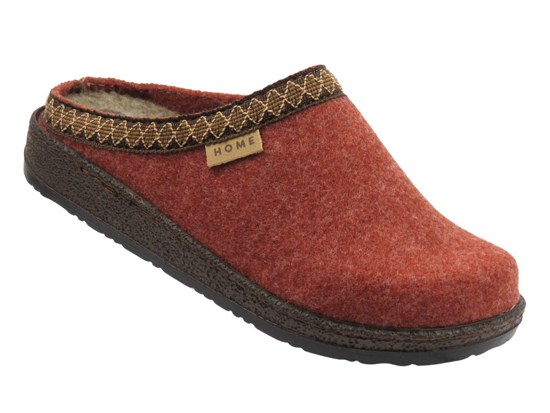 Kapcie damskie filcowe - Inblu NL-09, rdzawe