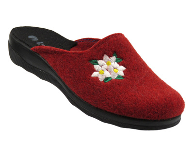 Kapcie, pantofle damskie filcowe - INBLU CA-6H, czerwone
