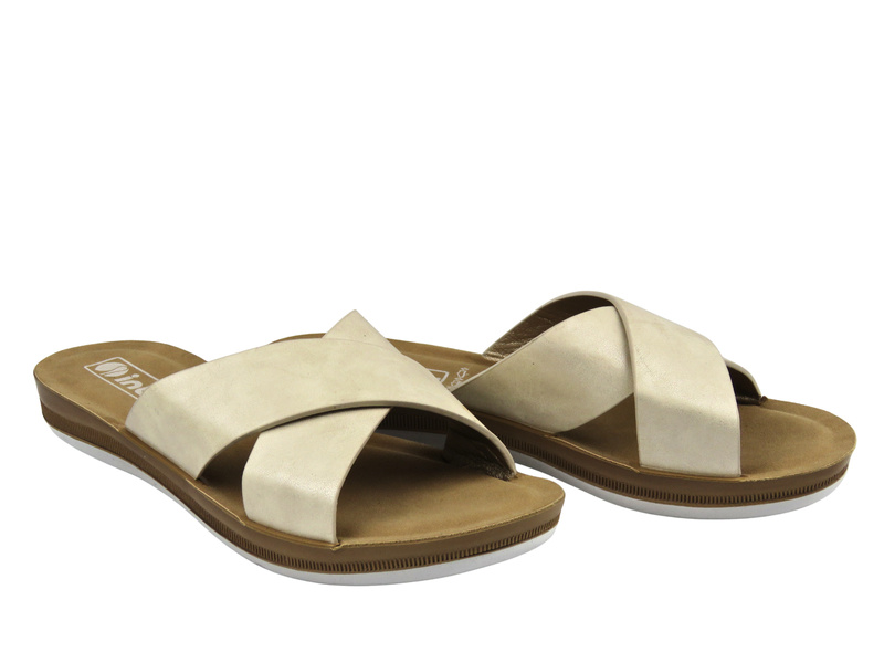 Stylowe klapki damskie Inblu BA-OG1A, złote