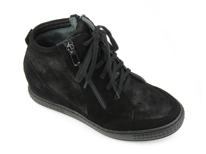 Czarne botki damskie z ukrytym koturnem - Venezia 1123,