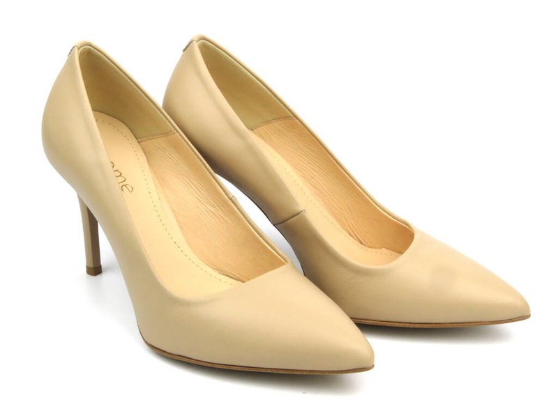 Eleganckie szpilki z noskiem w szpic - UNCOME 35004, beżowe