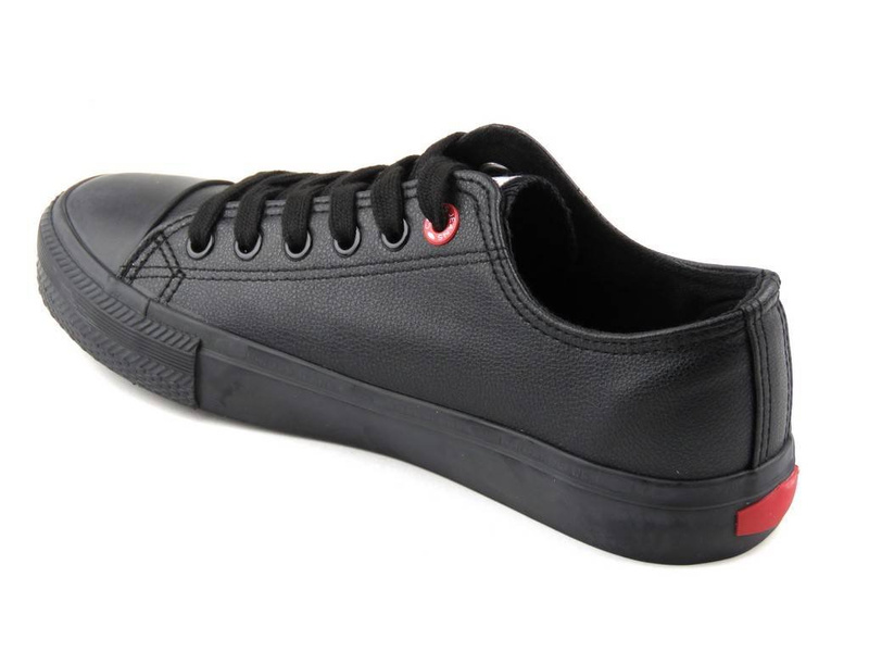 Trampki damskie z ekoskóry - Cross Jeans DD2R4029CFW20, czarne