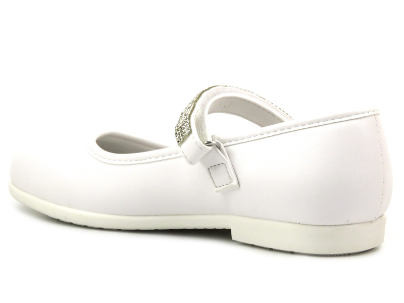 Eleganckie balerinki, czółenka komunijne - Wojtyłko 23714, białe 