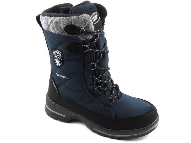 Śniegowce dziecięce z membraną i softshell - AMERICAN CLUB SN14/23, granatowe