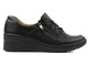 Wygodne półbuty damskie z połyskującą cholewką - Helios Komfort 334S, czarne