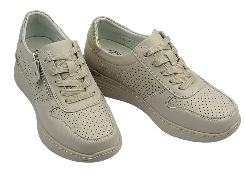 Sneakersy damskie na platformie Nika Komfort 25SP18-8564, beżowe