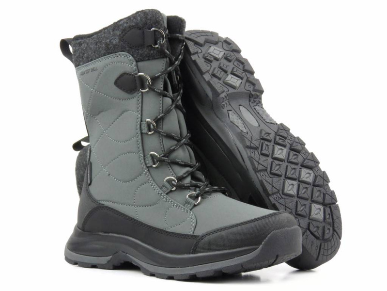 Wysokie buty zimowe, śniegowce damskie DK TECH SoftShell 2105, szare