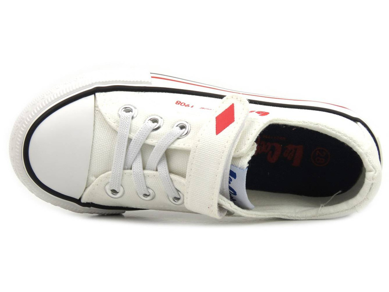Trampki dziecięce na rzep - LEE COOPER LCW-22-44-0804K, białe