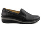 Półbuty damskie typu slip on - Helios Komfort 350-2, czarne