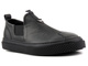 Skórzane półbuty męskie slip on - VENEZIA 10019, czarne