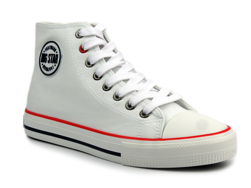 Wysokie trampki damskie - Big Star NN274660, białe
