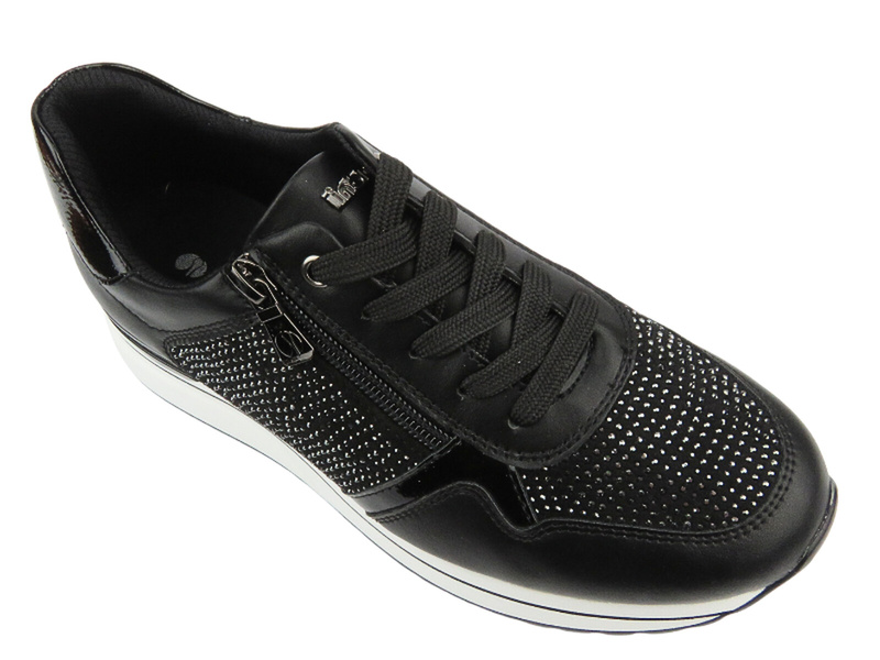 Sneakersy damskie z kryształkami czarne Inblu IN-392