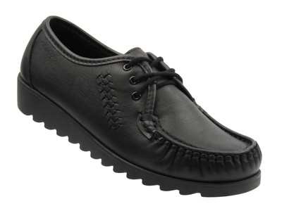 Skórzane półbuty damskie czarne Solo 014SZ