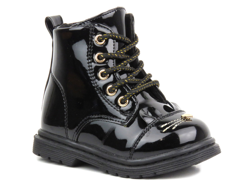 Ciepłe botki, trapery dziecięce - Miss E 21DZ23-4309, czarne