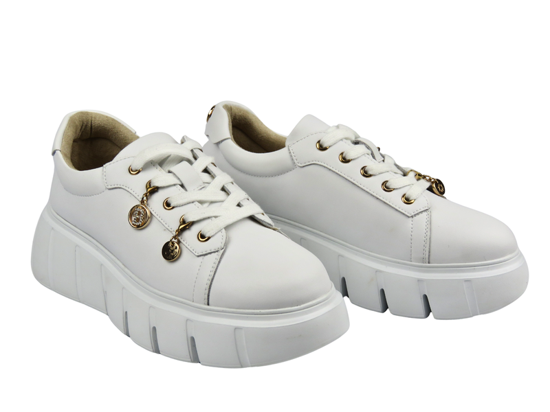 Damskie sneakersy Cambell 25-19375 białe