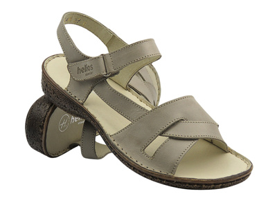 Wygodne sandały damskie polskiej produkcji - Helios Komfort 246S, szare