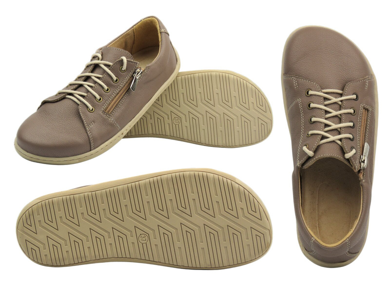 BareFoot półbuty minimalistyczne damskie khaki Helios Komfort 436