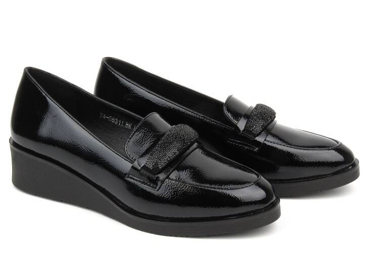 Eleganckie mokasyny damskie Vinceza 58311, czarne