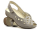 Skórzane sandały damskie z wycięciami - Helios Komfort 4027, j.szare
