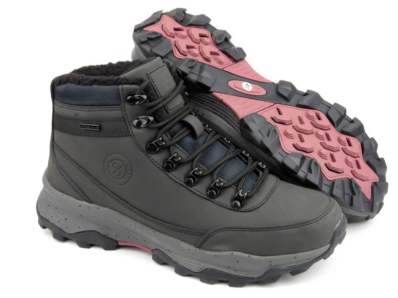 Trekkingi, buty zimowe męskie ciepłe - CROSS JEANS KK1R4027C, czarne