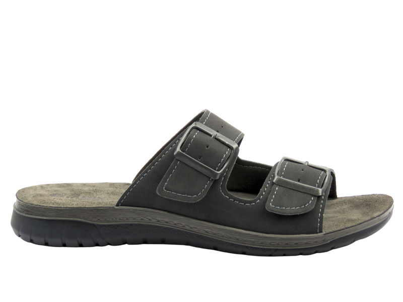 Klapki męskie z klamrami czarne INBLU ID-19